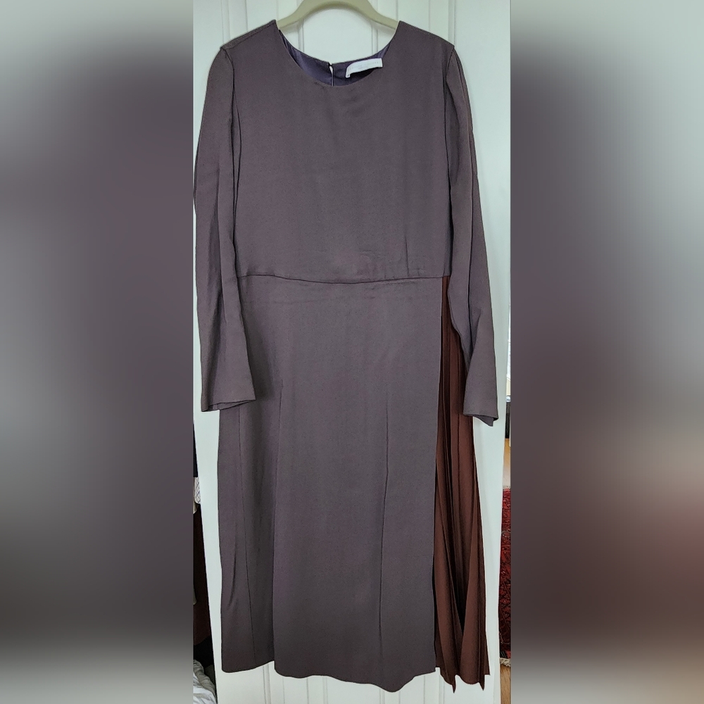 Fabiana Filippi Light Chocolate Dress with Pleats Size 10